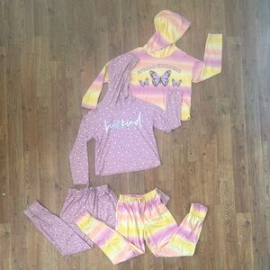 Girls Jenna & Jessie Sweatsuits Bundle Lot Size 8 Drawstring Lounge Set Hoodies